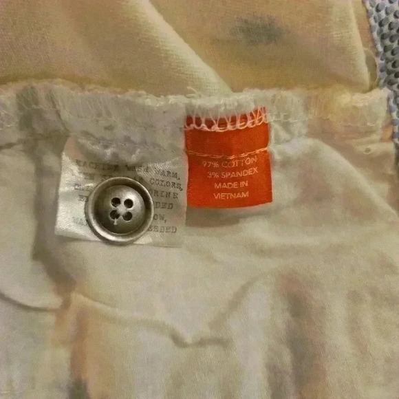 Talia Mens Palm Tree Shorts Cotton White Blue Pink Size 36 - Picture 6 of 7